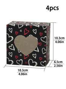 4 piezas/8 piezas Cajas transparentes de corazón para tartas del Día de San Valentín, nuevas cajas para dulces de boda, cajas con forma de corazón y ventana para galletas, cajas de empaque para hornear