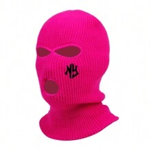 1 件时尚拉法帽 3 孔滑雪面罩字母刺绣面罩全脸面罩冬帽派对面罩限量刺绣礼品豆豆帽秋季服装 - 彩色 - 查看 11