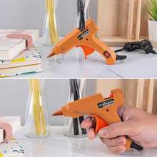 50件套电动热熔胶枪套装，快速预热，迷你热熔胶枪套装，适用于DIY手工制作和快速家居维修（橙色） - 英規插(220-240V) - 查看 10