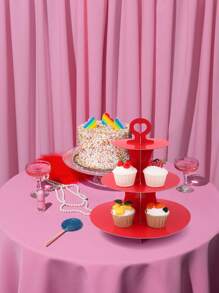 1Pc 3 Tier Solid Color Cupcake Display Stand, Food Display Rack, Dessert Rack,Kitchen Dining Table Decor,Party Desktop Decor,Birthday Party Supplies,Party Favors,Perfect For Rustic Weddings,Bridal Shower,Birthdays, Babyshower, Ceremony,Holidays, Picnics