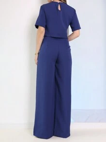 Women Two-piece Outfits - Blue - View 2
