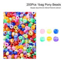 100/200pcs Acrylic Pony Beads Multicolor Plastic Bucket Beads For Jewelry Making DIY Braid Bracelet Necklace Pendant