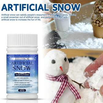 50g Nieve artificial navideña para decoración interior, escena de fotografía de nieve, prop para exhibición de ventanas, ingrediente: Poliacrilato de sodio