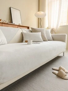1pc Solid Color Waterproof Sofa Cover, Non-Slip, Pet-Friendly, Simple Style, Non-Sticky, Suitable For Bedroom, Living Room, Office Home Decor, Fits Single, Loveseat, 3-Seater, 4-Seater And Sectional Sofas