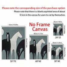 1 bucă tablouri abstracte moderne de cai - Artă în ulei pictată manual fără rame cu cai albi și negri, perfecte pentru decor acasă și birou, cadou ideal pentru iubitorii de cai - disponibil în mai multe dimensiuni - Multicolor - Vizualizare 2