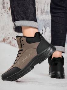 Genuine New Lightweight Shoes Men's Winter Snow Boots Men's Hiking Shoes Thermal Lined Thick Warm Large Size Boots High-Top Warm Shoes - Brown - View 9