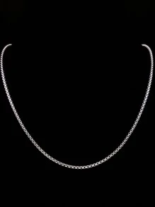 Stainless Steel 60 Cm Length Box Chain Necklace For Women Men Gold Silver Color Classical Rope Link Choker - Necklace - View 10