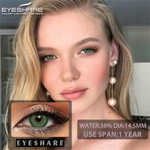 EYESHARE 1 Paio di Lenti a Contatto Colorate Naturali, Lenti a Contatto Colorate Blu e Verde per Occhi, Lenti a Contatto Annuali per Bellezza, Adatte per Costumi di Ognissanti e Cosplay