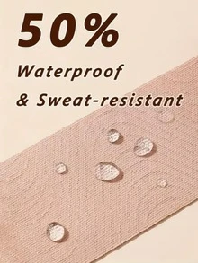 (5m/Roll + 10pcs Flower Nipple Covers) Lifting & Enhancing Bust Tape, Breathable Elastic Fabric Bust Tape With Self-Adhesive Nipple Covers, Strapless Bust Lift Tape Pads For Women - Khaki - View 3