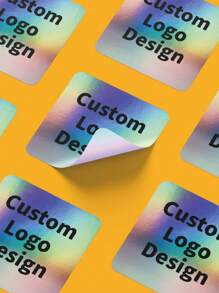 50pcs 100pcs 3x3cm/4x4cm/5x5cm/6x6cm/7x7cm/8x8cm Custom Logo Sticker Labels, Business Sticker Printing, Personalized Holographic Square Label Stickers For Cup/Cosmetic Bottle, Customized Laser Square Sticker, Company Sticker Logo, Personal Stickers Adhesive,Seal,No-Iron,Multi-Functional,Ornamental Exquisite,Modern,Colorful,Contracted Custom,Personalized,Unique Ideal Gifts For Anniversaries,For Children's Day,For Graduation,For Weddings Back To School