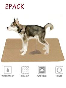 Washable & Reusable Pet Pads (Available In 1pc Or 2pcs) - 4 Layers Waterproof - Absorbent Cat/Dog Training & Puppy Pee Pads, Suitable For Small/Medium/Large Pets, Keeping Your Pet Clean & Comfortable - Khaki - View 31