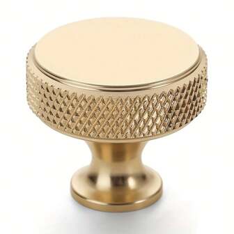 10 Pack Gold Knurled Cabinet Knobs Kitchen Cabinet Handles For Drawer Dresser, Cupboard And Wardrobe