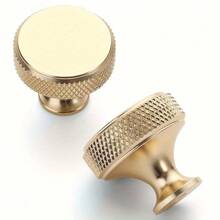 10 Pack Gold Knurled Cabinet Knobs Kitchen Cabinet Handles For Drawer Dresser, Cupboard And Wardrobe - Gold - View 2