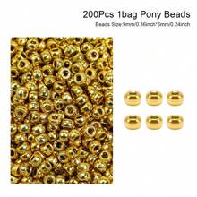 100/200pcs Acrylic Pony Beads Multicolor Plastic Bucket Beads For Jewelry Making DIY Braid Bracelet Necklace Pendant