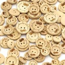 50 pièces/100 pièces Boutons en bois naturel assortis, motifs cœur, abeille, boho, pour manteaux, vestes, artisanat, décorations, DIY