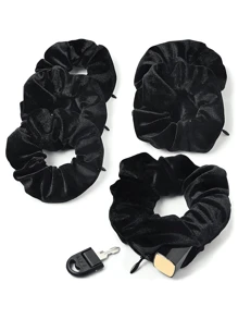 Essential Vacation Large Capacity Portable Accessories,Multi-Functional Hair Tie Storage Pouch - Portable Money Hider & Organizer, Non-Waterproof, Zippered Scrunchie Elastic Hair Tie With Secret Pocket For Keys, Cash, Headset, Accessory Storage