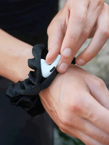 Essential Vacation Large Capacity Portable Accessories,Multi-Functional Hair Tie Storage Pouch - Portable Money Hider & Organizer, Non-Waterproof, Zippered Scrunchie Elastic Hair Tie With Secret Pocket For Keys, Cash, Headset, Accessory Storage