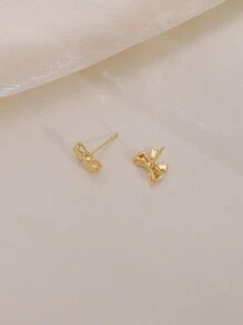 14 Karat vergoldete Schleifenohrstecker für Frauen - kleine Schleifenohrstecker, Schleifenohrringe für Frauen, modischer Schmuck