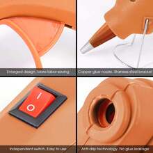 50件套电动热熔胶枪套装，快速预热，迷你热熔胶枪套装，适用于DIY手工制作和快速家居维修（橙色） - 英規插(220-240V) - 查看 8