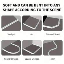 经典款式塑料防溅板，适用于梳妆台侧面，3M 防水条，适用于步入式淋浴间，无框淋浴门硅胶密封条，干湿分离淋浴门槛 - 白色 - 查看 4