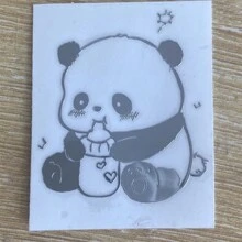 1 pieza Pegatina de metal con diseño 3D lindo de panda de alta gama - Pegatina decorativa impermeable y de dibujos animados para teléfonos móviles y computadoras (el material de metal reflejará la luz)