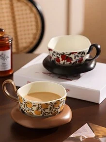 High-End Retro-Style Ceramic Coffee Cup And Saucer Set, Suitable For Home, Office, Cafe, Gatherings, And Events