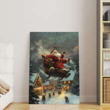 Christmas Poster Christmas Wall Decoration Painting, Canvas Printing Retro Poster, Suitable For Room Aesthetics, Bedroom, Bathroom, Living Room, Bar, Office, Dormitory Decoration-1 Pc Wooden Framed Canvas Painting Thickness Cm/0.9inch High Quality Wall Art Prints Poster Direct Hanging Wall Picture Decor For Home Gifts, Christmas Gifts, Living Room, Bath Room, Bedroom, Kitchen - 12*18inch(30*45CM) - View 4