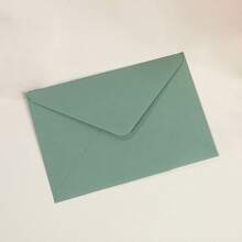 10pcs Solid Green Vintage European Style Straw Paper Large Envelope, Suitable For Various Occasions - Multicolor - View 9