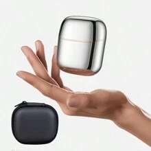 迷你电动剃须刀，带磁性浮动双刀片的感应剃须刀，小巧便携，配有迷你收纳盒，一键操作，USB 充电，IPX6 防水 - 黑色 - 查看 9