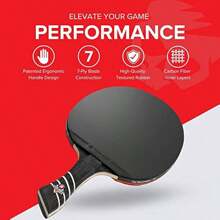 Professional Carbon Fiber Table Tennis Racket Maximum Spin And Control All Levels Hard Carry Case Ergonomic Handle - as pic - View 2