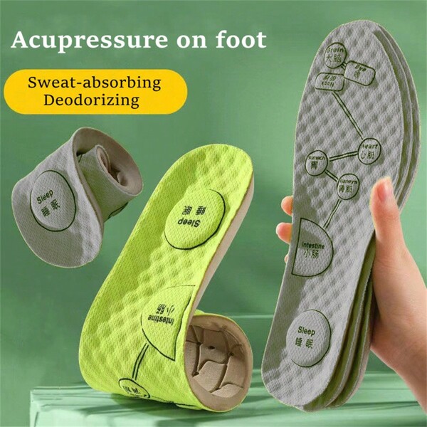 EVA -Ai Cao Massage Breathable, Sweat-Absorbing, Deodorizing, And Fragrant, Comfortable, Super Soft, And Pain Resistant Insoles