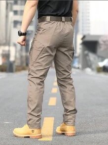 Pantaloni cargo da uomo da esterno, pantaloni da trekking cargo per tutte le stagioni, con più tasche, resistenti all'acqua