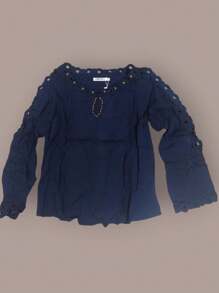 Imported Women's Tricoline Shirt Promotion - Navy Blue - View 1
