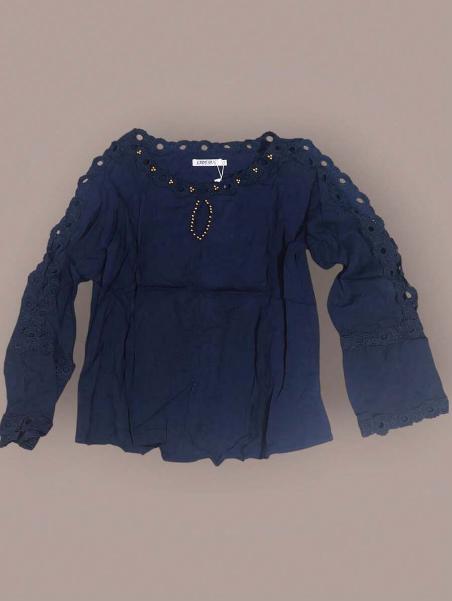 Imported Women's Tricoline Shirt Promotion - Navy Blue - View 1