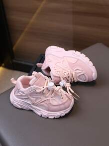 1 par de zapatillas deportivas de malla transpirable y suela blanda antideslizante para bebés y niñas pequeñas, zapatos deportivos de moda para primavera/otoño - Rosa - Ver 3