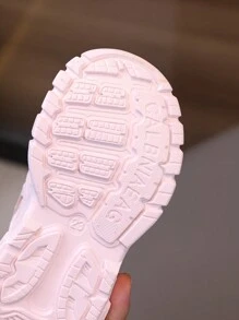 1 par de zapatillas deportivas de malla transpirable y suela blanda antideslizante para bebés y niñas pequeñas, zapatos deportivos de moda para primavera/otoño - Rosa - Ver 5