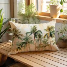1 Vỏ gối trang trí hình cây cọ rừng nhiệt đới cổ điển, vải nhung in một mặt, kích thước 30*50CM/11,8*19,7 inch, thích hợp cho ghế sofa tối giản hiện đại, trang trí phòng khách, trang trí tiệc, quà tặng - Nhiều màu - Xem 7