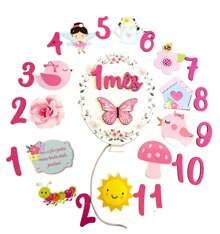 Kit Mesversário Balão Jardim Encantado - 1 a 12 meses - rosa - Visão 3