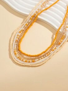 5pcs/Set Retro Boho Style Colorful Beaded Multi-Layer Belly Chain, Women Fashion Beach Holiday Sexy Body Jewelry Gift (Beads Color Order Randomly)