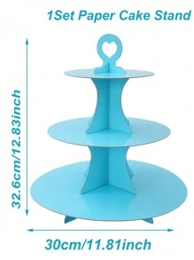 1pc Solid Color Paper Cake Stand, 3-Tier Paper Cupcake Display Rack, Cake Decorative Rack Set, Paper Cake Tray, Dessert Display Stand, Paper Cupcake Tower Dessert Rack, Home Decor, Kitchen & Dining Table Decor, Suitable For Birthday, Wedding, Bridal Shower, Baby Shower, Picnic And More Occasions. - Multicolor - View 12