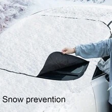 Car Windscreen Cover Front Magnetic Windshield Cover Car Front Window Sunshades Protector Cover With Wing Mirror Cover For Winter Snow Ice Frost Dust Anti-UV For All Seasons (145 X 110 Cm) - Silver - View 3