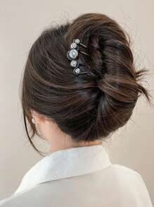 1/2pcs Elegant Chinese Style Faux Pearl 4-Prong Bun Maker Hair Stick Comb Accessory, Hair Accessories For Women, Hair Tools, Beauty Accessories, Curly Hair Accessories, Hair Accessory, Hair Accessories For Women, Fall, Travel, Hair Tools, Accessories Women, Hair Stuff, Fall, Hair Accessories Women, Hair Tools, Hair Stuff, Stuff, Beauty Accessories, Gifts, Travel, Gifts For Women, Hair Stuff, Stocking Stuffers