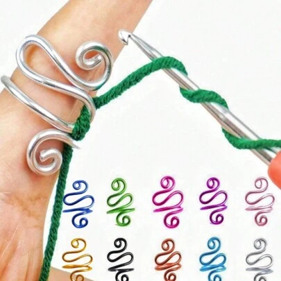Vòng căng móc tiện dụng 1/4 cho tay trái và tay phải - Hướng dẫn sợi kim loại, lý tưởng cho những người đam mê đan móc mọi mùa