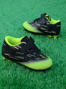 1 Pair Unisex Classic Embossed & Graffiti Design Kids/Children Outdoor Training Football Shoes, Low-Top Long Studs Non-Slip Wear-Resistant Breathable Boys/Girls Training Sports Shoes