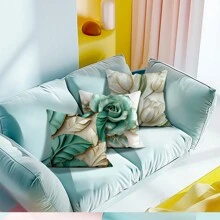 4 件现代树叶图案双面枕套 - 彩色 - 查看 7