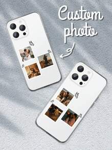 1 st. Aanpasbare zachte hoes compatibel met Apple iPhone 15,14,13,12,11 Pro Max, gepersonaliseerd fotolijstpatroon, helder met precisielensgat, beschermende telefoonhoes compatibel met iPhone 7Plus, 16, 16Pro