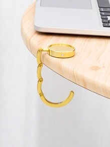 1PC Móc gấp di động sáng tạo Móc treo túi kim loại hình tròn màu bạc vàng Di động và bền Khả năng chịu tải mạnh Thích hợp cho các hoạt động trong nhà và ngoài trời dành cho nam và nữ - Bạc - Xem 2