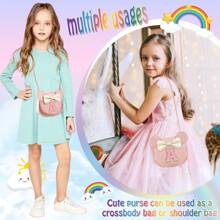 Toddler Girls' Wallet, Cute Bow Wallet/Crossbody Bag/Shoulder Bag, Personalized Glitter Coin Purse, Birthday/Christmas Gift For 1-8 Years Old Girls