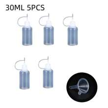 1pc/5pcs 10ml/100ml Empty Dropper Bottles With Black Caps, DIY Quilling Tools, Liquid Dropper Containers, Silicone Rings - Clear - View 19