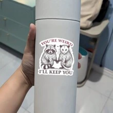 1 件有趣的你很奇怪我会留着你的贴纸，负鼠负鼠浣熊贴花贴纸，适用于汽车、笔记本电脑、杯子、玻璃杯、滑板、便签、图书馆书包，完美的朋友礼物 - 彩色 - 查看 6